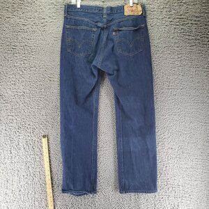 Levis Jeans Mens 36x32 Blue 501 Straight Fit Button Fly 100% Cotton Denim